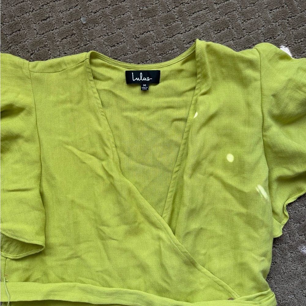 Lulu's Lime Green Ruffle Mini Dress - Picture 4 of 4